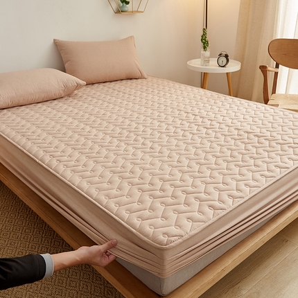 91家纺网 家纺一手货源 找家纺 （总）爱喔家纺 2024新款日式良品A类全棉色织水洗棉夹棉床笠