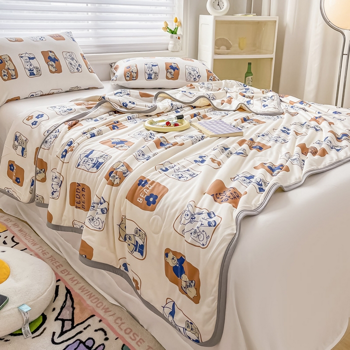 91家纺网 家纺一手货源 找家纺 （总）一条棉被 2024新款A类针织棉卡通大豆被纤维夏被