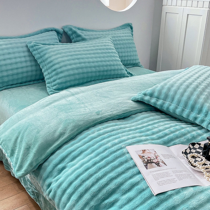 91家纺网 家纺一手货源 找家纺 （总）眠优居 2024皮草绒四件套牛奶绒宝宝绒泡泡绒绣花套件