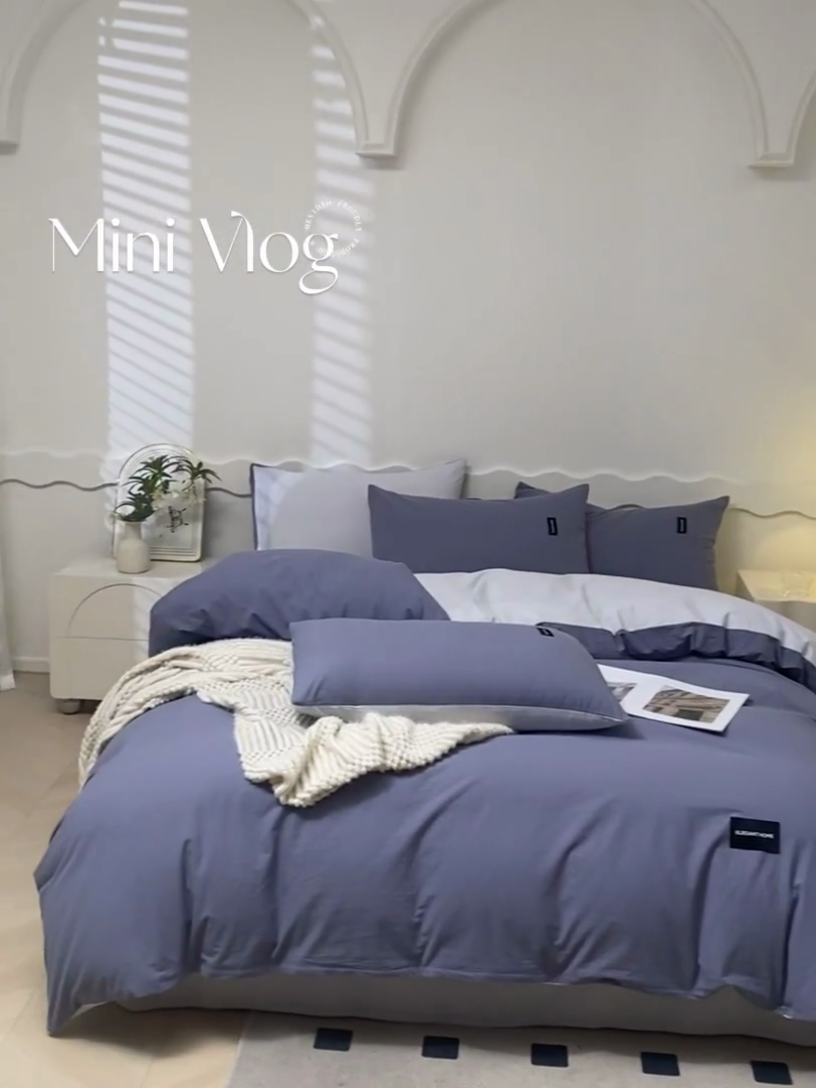 91家纺网 家纺一手货源 找家纺 （总）蓝巢家纺 2023新款全棉色织水洗棉双拼款四件套