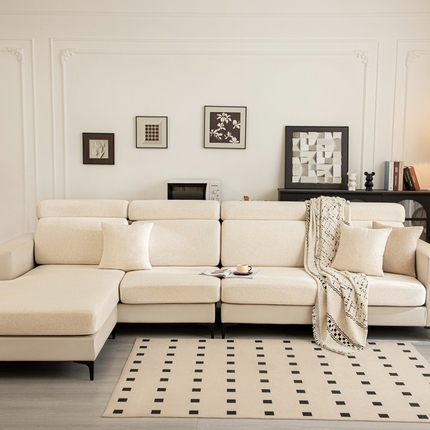 沐沐家纺 2026新款星程沙发笠 亚麻白