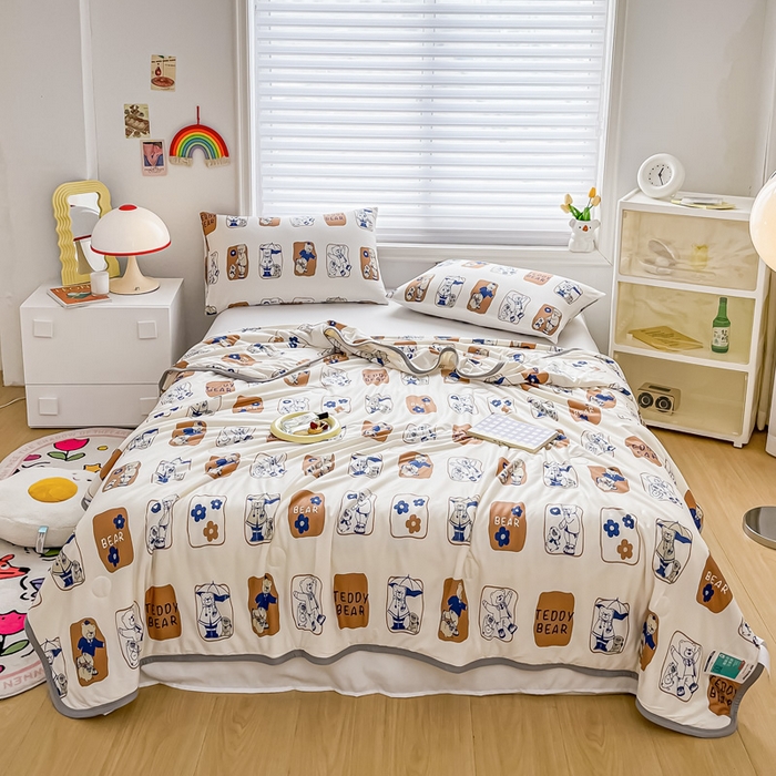 91家纺网 家纺一手货源 找家纺 （总）一条棉被 2024新款A类针织棉卡通大豆被纤维夏被