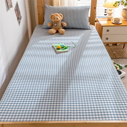 91家纺网 家纺一手货源 找家纺 （总）蓝巢家纺 2023新款全棉色织水洗棉学生季单品套件系列二 -单床笠