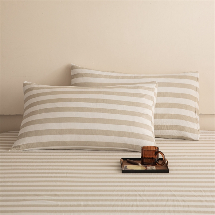 91家纺网 家纺一手货源 找家纺 多品家纺 2024新款超柔水洗棉单床单 暮落浅咖