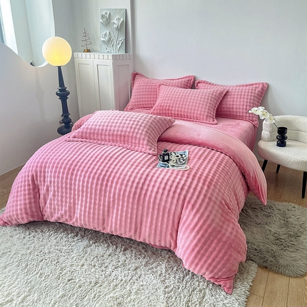 91家纺网 家纺一手货源 找家纺 （总）眠优居 2024皮草绒四件套牛奶绒宝宝绒泡泡绒绣花套件