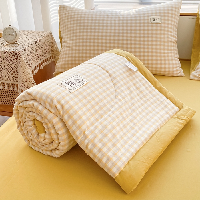 91家纺网 家纺一手货源 找家纺 （总）一条棉被 2024新款新疆棉花被棉花夏被无印款全棉水洗棉夏凉被空调被纯棉花薄被薄款春秋被单人可机洗-格子款