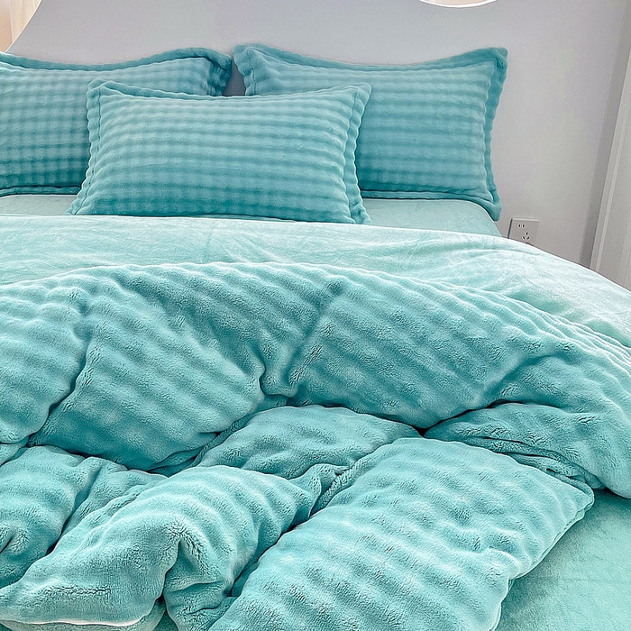 91家纺网 家纺一手货源 找家纺 （总）眠优居 2024皮草绒四件套牛奶绒宝宝绒泡泡绒绣花套件