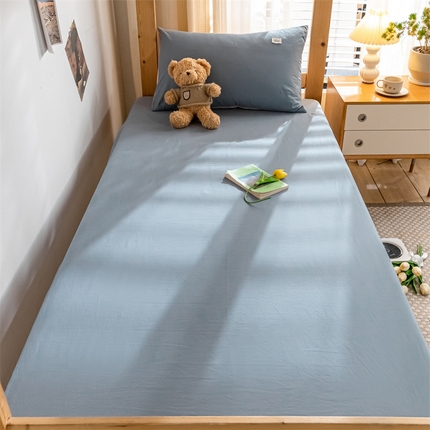 91家纺网 家纺一手货源 找家纺 （总）蓝巢家纺 2023新款全棉色织水洗棉学生季单品套件系列二 -单床笠