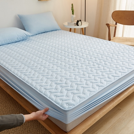 91家纺网 家纺一手货源 找家纺 （总）爱喔家纺 2024新款日式良品A类全棉色织水洗棉夹棉床笠