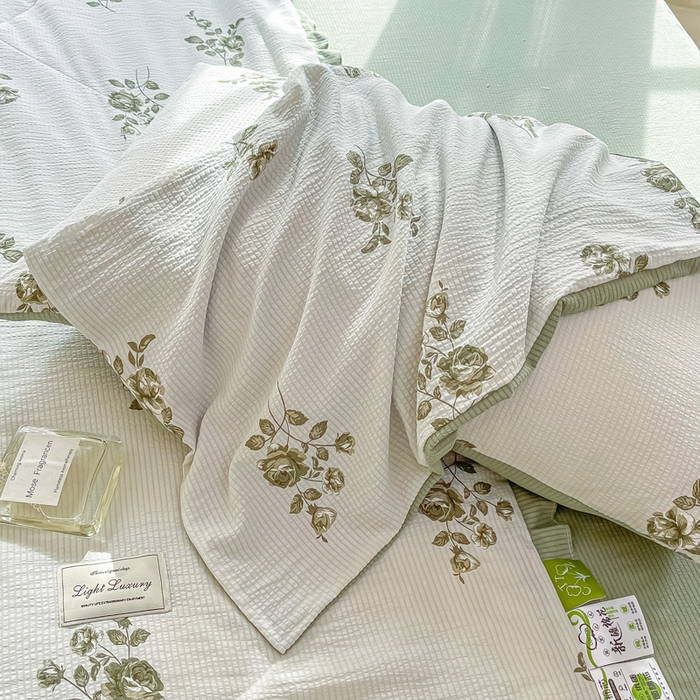 91家纺网 家纺一手货源 找家纺 （总）一条棉被 2024新款A类泡芙棉抗菌棉花夏被四件套