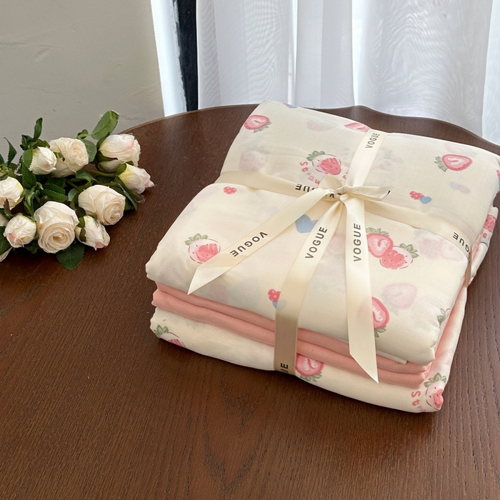 91家纺网 家纺一手货源 找家纺 （总）黛馨 2025新款A类小清新双层纱四件套