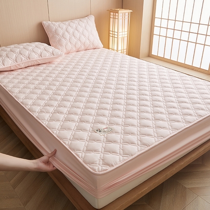 91家纺网 家纺一手货源 找家纺 （总）爱喔家纺 2024新款A类原棉大豆纤维夹棉床笠