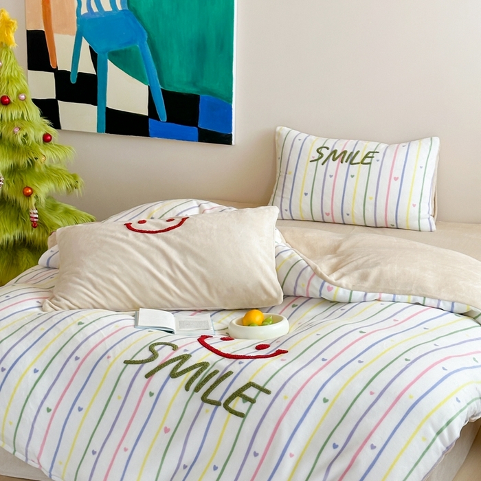 91家纺网 家纺一手货源 找家纺 （总）时年家纺 2024新款牛奶绒毛巾绣系列四件套（充值会员优惠5元）