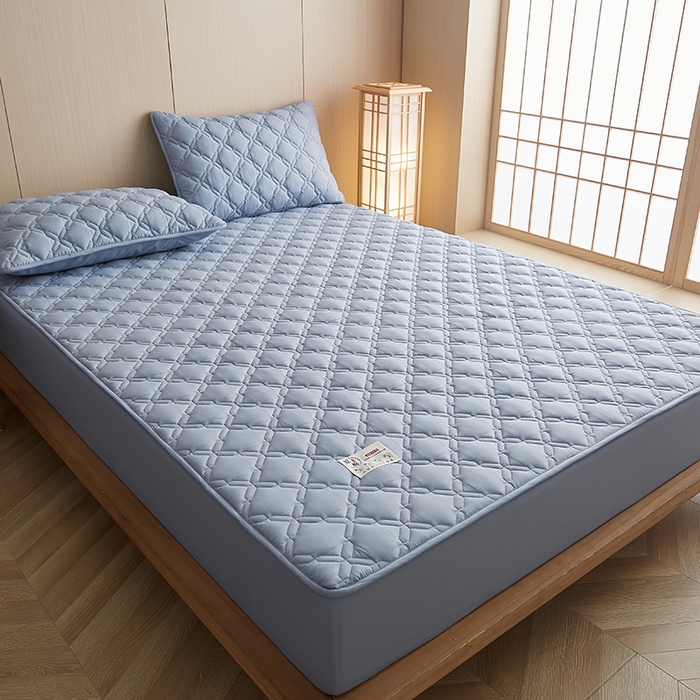 91家纺网 家纺一手货源 找家纺 （总）爱喔家纺 2024新款A类原棉大豆纤维夹棉床笠