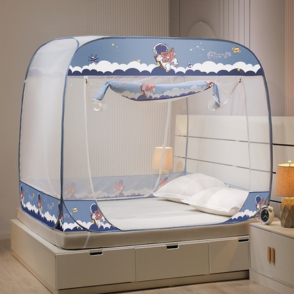 91家纺网 家纺一手货源 找家纺 （总）好梦缘家纺 2022新款免安装钢丝印花蚊帐