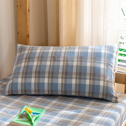 91家纺网 家纺一手货源 找家纺 （总）蓝巢家纺 2023新款全棉色织水洗棉学生季单品套件系列二 -单枕套