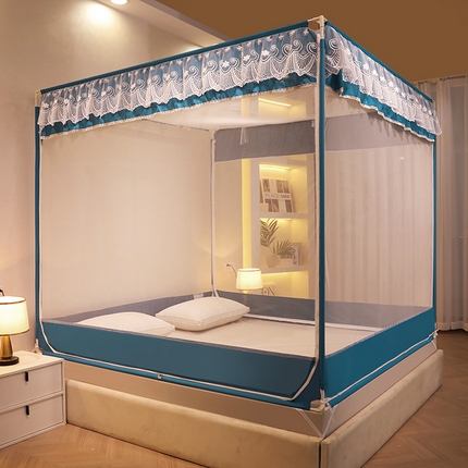 91家纺网 家纺一手货源 找家纺 （总）好梦缘家纺 2023新款花边全底坐床蚊帐-凤舞系列