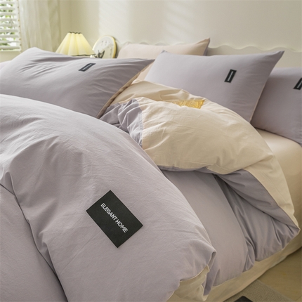 91家纺网 家纺一手货源 找家纺 （总）蓝巢家纺 2024新款全棉水洗棉双拼款四件套床品套件