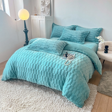 91家纺网 家纺一手货源 找家纺 （总）眠优居 2024皮草绒四件套牛奶绒宝宝绒泡泡绒绣花套件