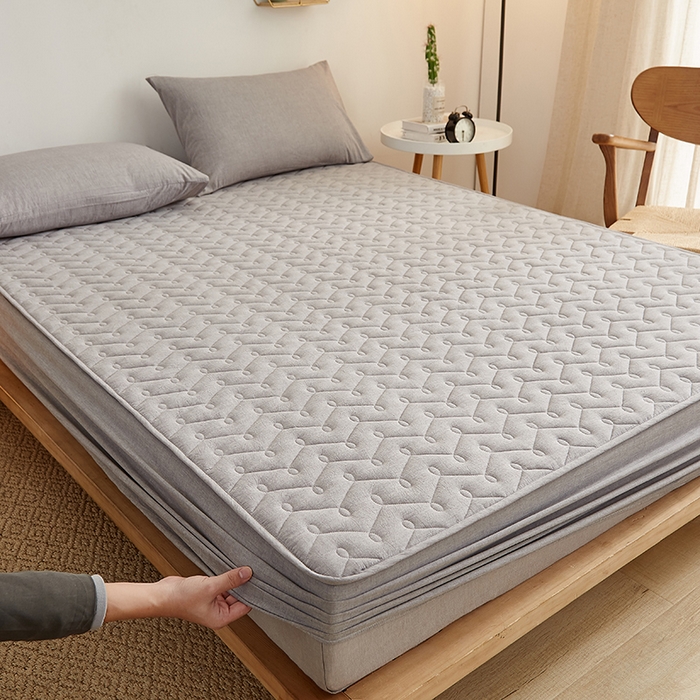 91家纺网 家纺一手货源 找家纺 （总）爱喔家纺 2024新款日式良品A类全棉色织水洗棉夹棉床笠