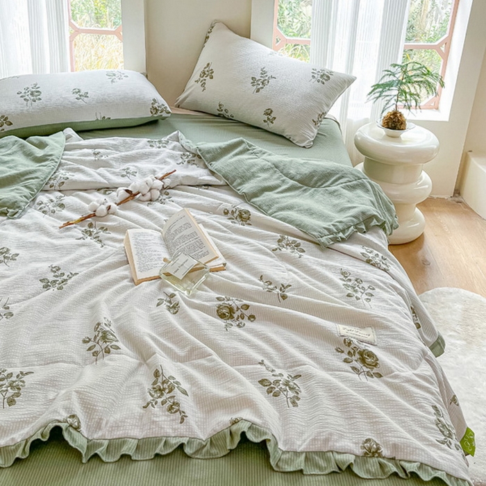 91家纺网 家纺一手货源 找家纺 （总）一条棉被 2024新款A类泡芙棉抗菌棉花夏被四件套