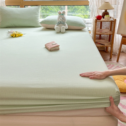 91家纺网 家纺一手货源 找家纺 （总）蓝巢家纺 2023新款全棉色织水洗棉四件套单品系列二-单床笠