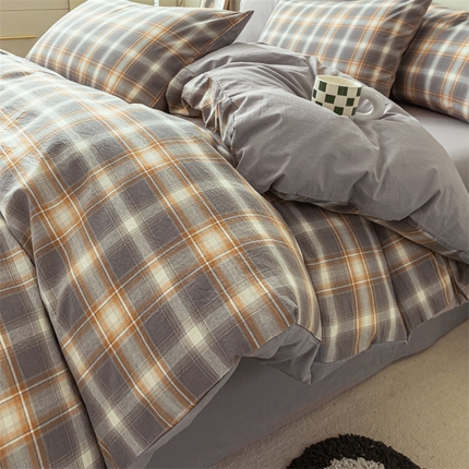 91家纺网 家纺一手货源 找家纺 （总）蓝巢家纺 2023新款全棉色织水洗棉四件套单品系列一--单被套