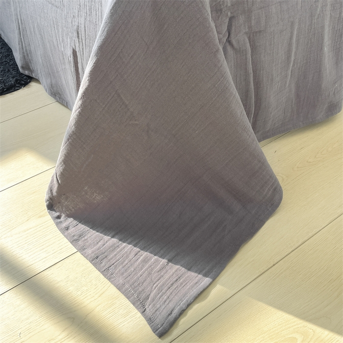 91家纺网 家纺一手货源 找家纺 （总）蓝巢家纺 2024新款A版全棉水洗棉双层纱皱皱纱四件套