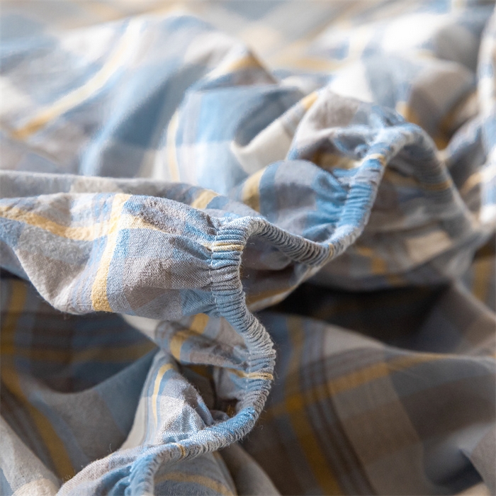 91家纺网 家纺一手货源 找家纺 （总）蓝巢家纺 2023新款全棉色织水洗棉学生季单品套件系列二 -单床笠