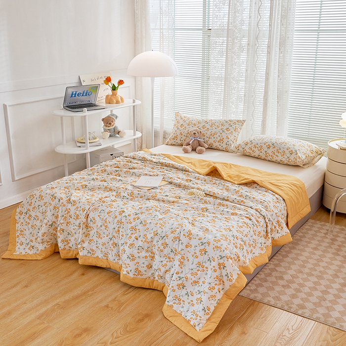 91家纺网 家纺一手货源 找家纺 （总）一条棉被 2024新款12868全棉小清新印花棉花夏被夏凉被被子被芯