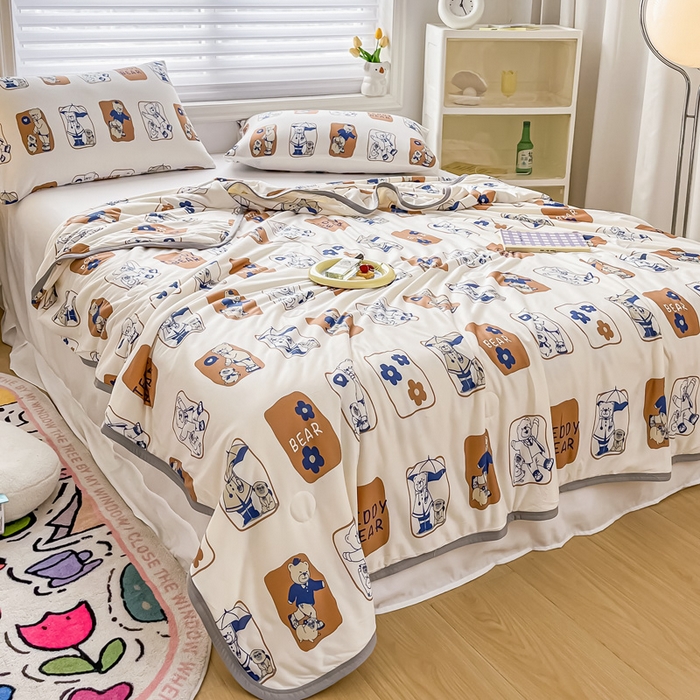 91家纺网 家纺一手货源 找家纺 （总）一条棉被 2024新款A类针织棉卡通大豆被纤维夏被