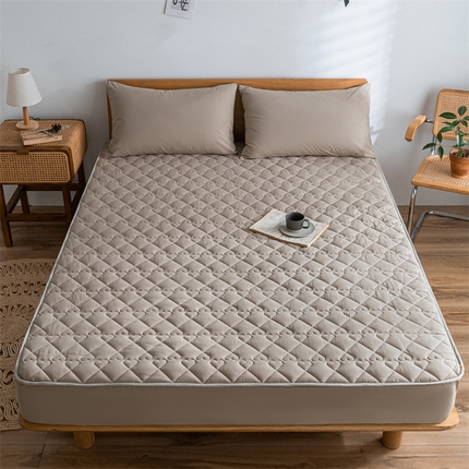 91家纺网 家纺一手货源 找家纺 （总）蓝巢家纺 2024新款A类全棉色织水洗棉大豆夹棉床笠三件套