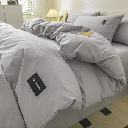 91家纺网 家纺一手货源 找家纺 （总）蓝巢家纺 2023新款全棉色织水洗棉双拼款四件套