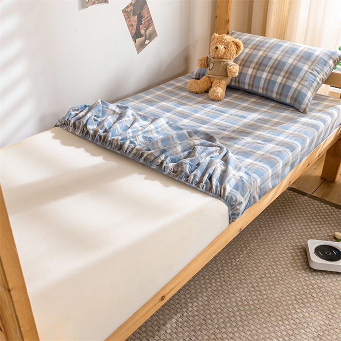 91家纺网 家纺一手货源 找家纺 （总）蓝巢家纺 2023新款全棉色织水洗棉学生季单品套件系列二 -单床笠