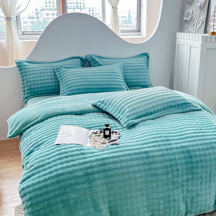 91家纺网 家纺一手货源 找家纺 （总）眠优居 2024皮草绒四件套牛奶绒宝宝绒泡泡绒绣花套件