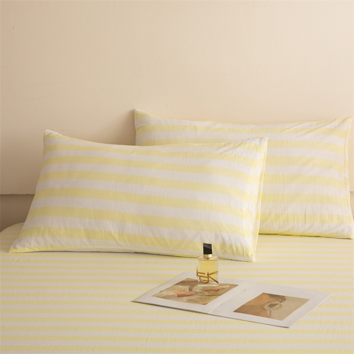 91家纺网 家纺一手货源 找家纺 多品家纺 2024新款超柔水洗棉单床单 奶酪芝士黄