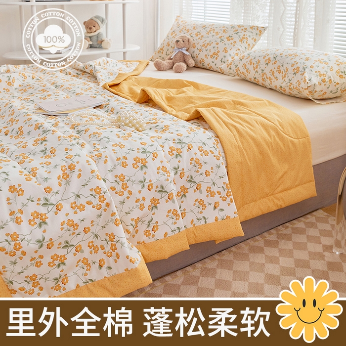 91家纺网 家纺一手货源 找家纺 （总）一条棉被 2024新款12868全棉小清新印花棉花夏被夏凉被被子被芯