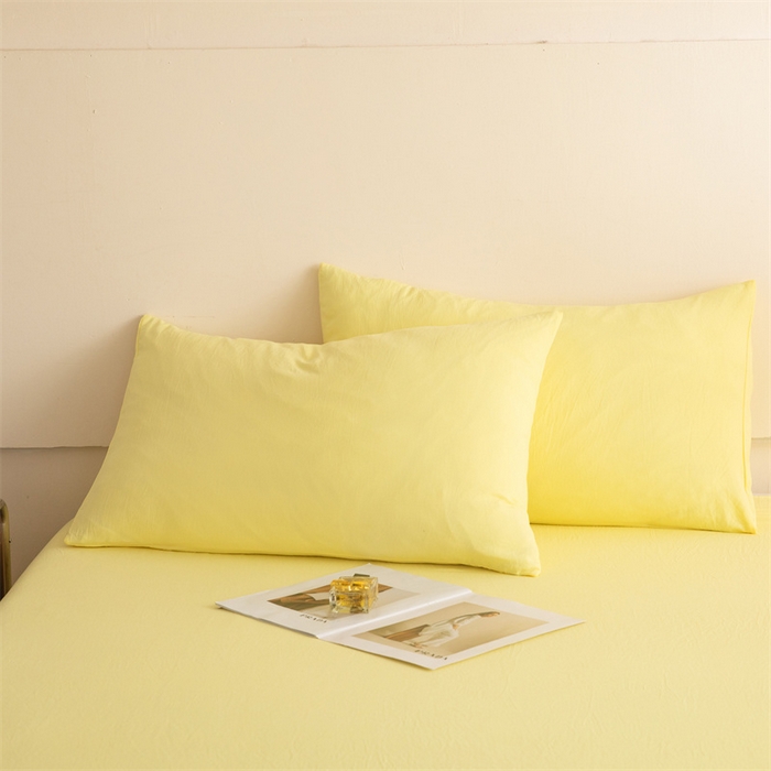 91家纺网 家纺一手货源 找家纺 多品家纺 2024新款超柔水洗棉单床单 奶黄