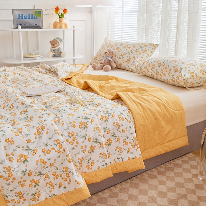 91家纺网 家纺一手货源 找家纺 （总）一条棉被 2024新款12868全棉小清新印花棉花夏被夏凉被被子被芯