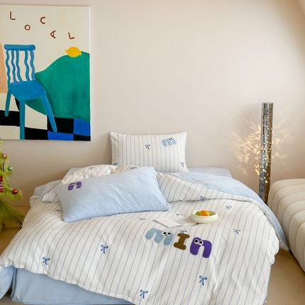 91家纺网 家纺一手货源 找家纺 （总）时年家纺 2024新款牛奶绒毛巾绣系列四件套（充值会员优惠5元）