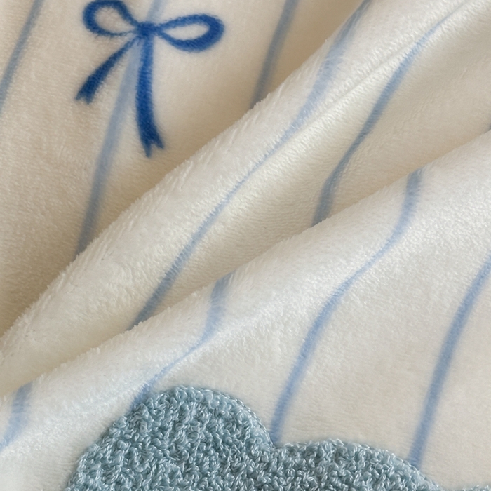 91家纺网 家纺一手货源 找家纺 时年家纺 2024新款牛奶绒毛巾绣系列四件套（充值会员优惠5元） 迷你结-蓝