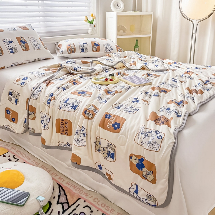 91家纺网 家纺一手货源 找家纺 （总）一条棉被 2024新款A类针织棉卡通大豆被纤维夏被