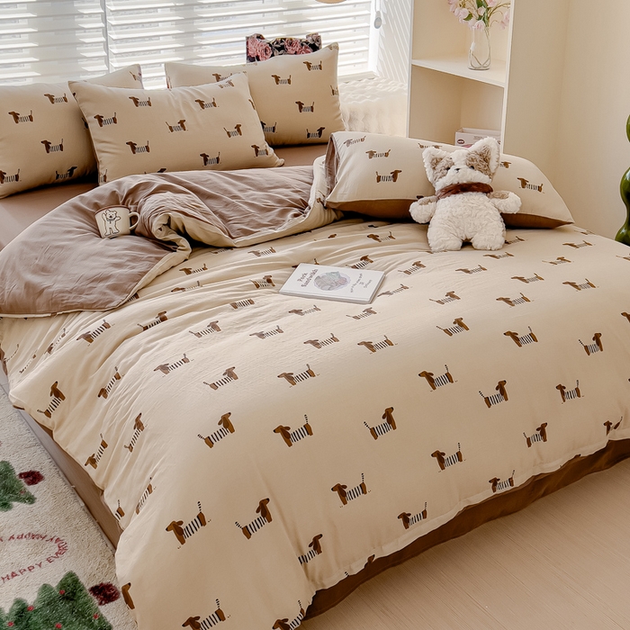 91家纺网 家纺一手货源 找家纺 （总）金丝鸟家纺 2024秋冬新品全棉双层纱四件套