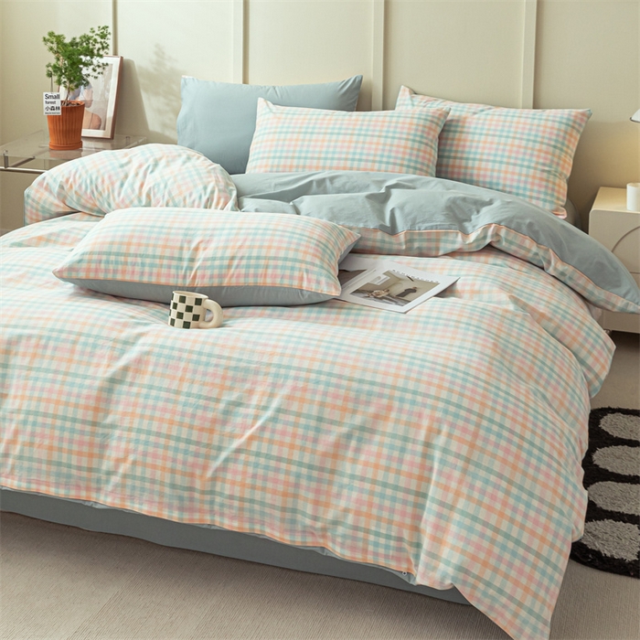 91家纺网 家纺一手货源 找家纺 （总）蓝巢家纺 2023新款全棉色织水洗棉四件套单品系列一--单被套