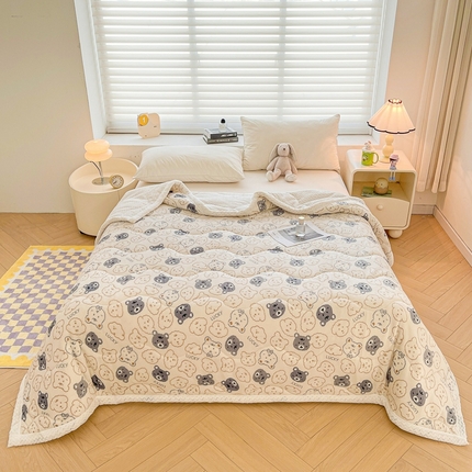 91家纺网 家纺一手货源 找家纺 （总）雅萱家纺 2024新款AB版牛奶贝贝绒多功能三层毯