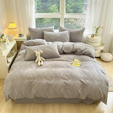 91家纺网 家纺一手货源 找家纺 （总）蓝巢家纺 2024新款全棉水洗棉提花三层纱四件套