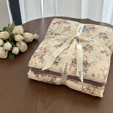 91家纺网 家纺一手货源 找家纺 （总）黛馨 2025新款A类小清新双层纱四件套