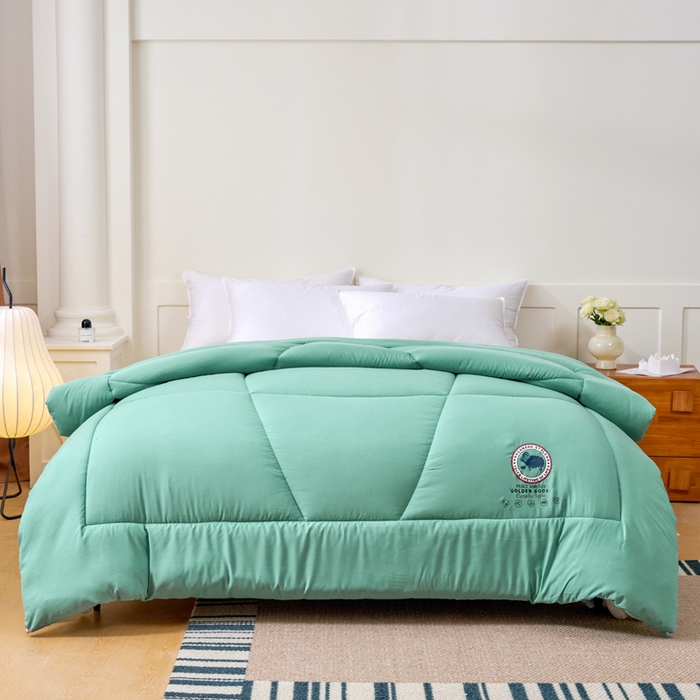 91家纺网 家纺一手货源 找家纺 招财狼家纺 2024新款速暖石墨烯冬被被子被芯 绿色