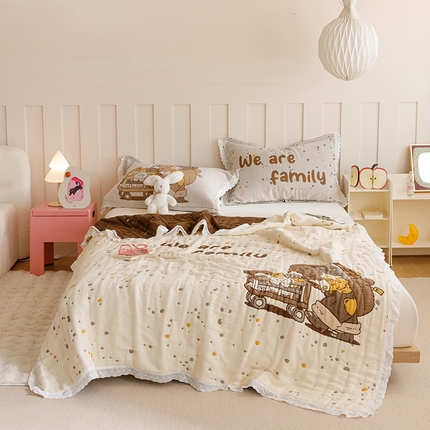 91家纺网 家纺一手货源 找家纺 （总）麻依 2024新款泡芙被纯棉十层纱布夏被夏凉被春秋被