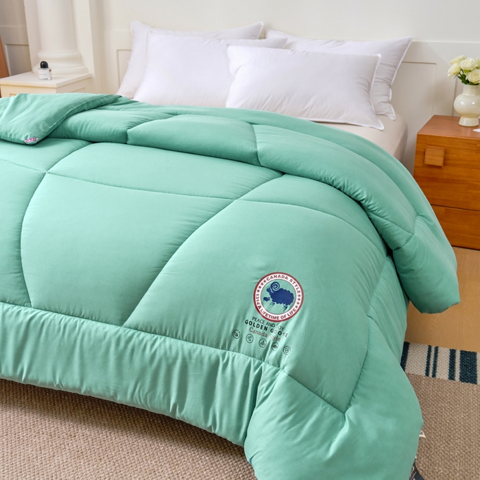 91家纺网 家纺一手货源 找家纺 招财狼家纺 2024新款速暖石墨烯冬被被子被芯 绿色